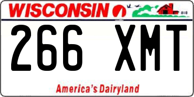 WI license plate 266XMT