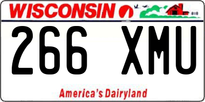 WI license plate 266XMU