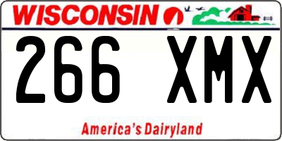 WI license plate 266XMX