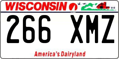 WI license plate 266XMZ