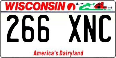 WI license plate 266XNC