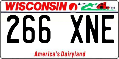WI license plate 266XNE