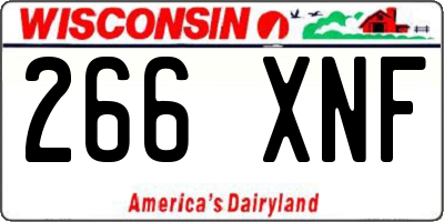WI license plate 266XNF