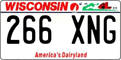 WI license plate 266XNG