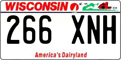 WI license plate 266XNH