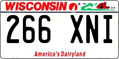 WI license plate 266XNI