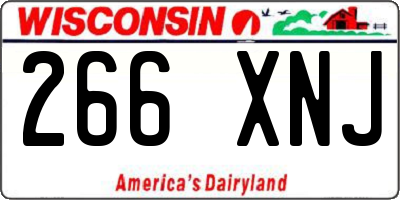 WI license plate 266XNJ