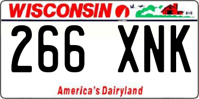 WI license plate 266XNK