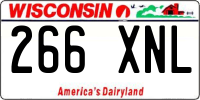 WI license plate 266XNL