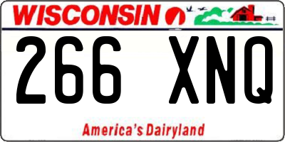 WI license plate 266XNQ