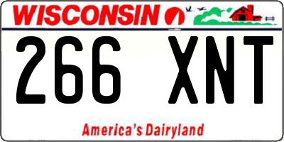 WI license plate 266XNT