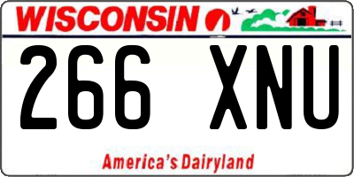 WI license plate 266XNU