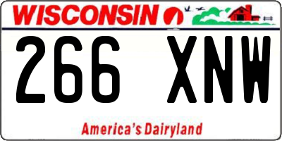WI license plate 266XNW