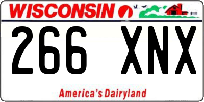 WI license plate 266XNX