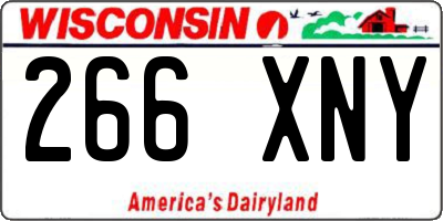 WI license plate 266XNY