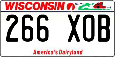 WI license plate 266XOB
