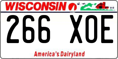 WI license plate 266XOE