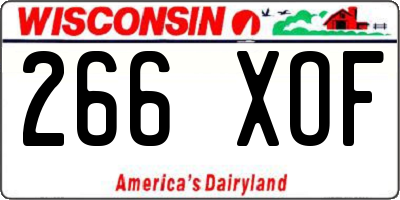 WI license plate 266XOF
