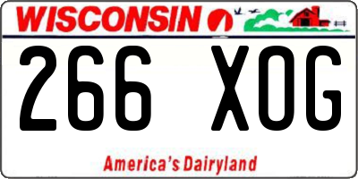 WI license plate 266XOG