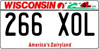 WI license plate 266XOL