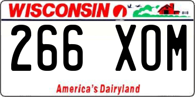 WI license plate 266XOM