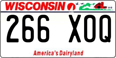 WI license plate 266XOQ