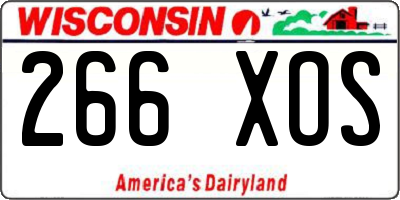 WI license plate 266XOS