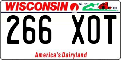 WI license plate 266XOT