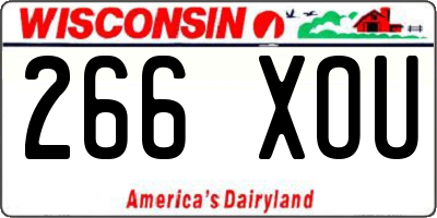 WI license plate 266XOU