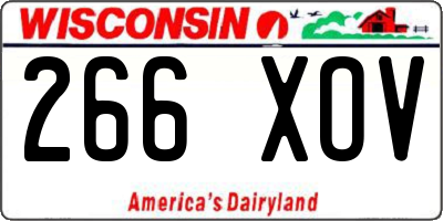 WI license plate 266XOV