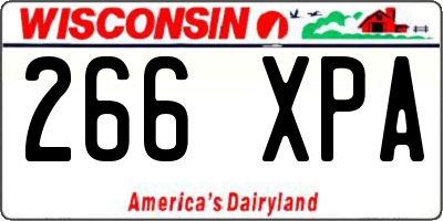 WI license plate 266XPA