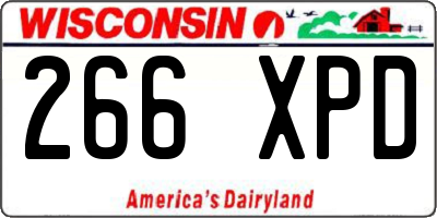 WI license plate 266XPD