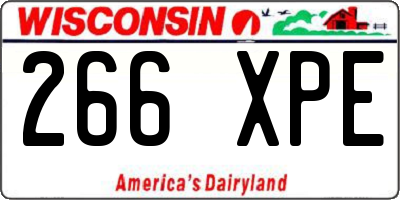 WI license plate 266XPE