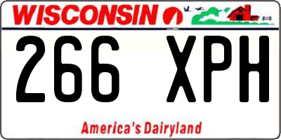 WI license plate 266XPH
