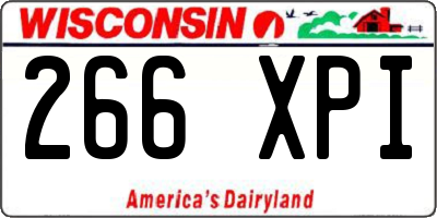 WI license plate 266XPI