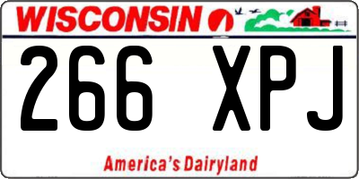 WI license plate 266XPJ