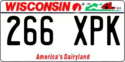 WI license plate 266XPK