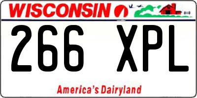 WI license plate 266XPL