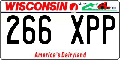 WI license plate 266XPP