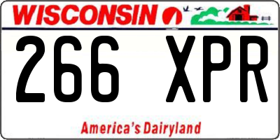 WI license plate 266XPR
