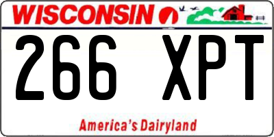 WI license plate 266XPT