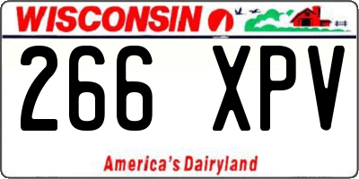 WI license plate 266XPV
