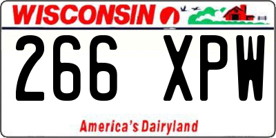 WI license plate 266XPW