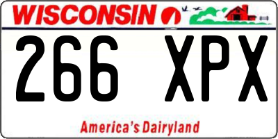 WI license plate 266XPX