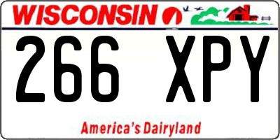 WI license plate 266XPY