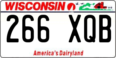 WI license plate 266XQB