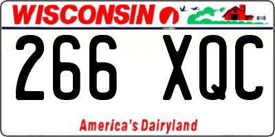 WI license plate 266XQC