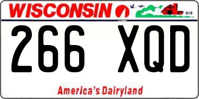 WI license plate 266XQD