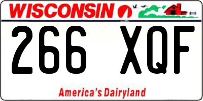 WI license plate 266XQF