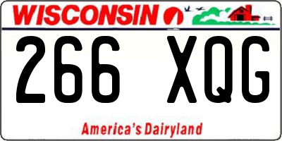 WI license plate 266XQG